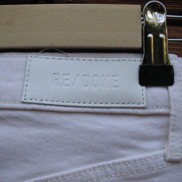 NWT  RE/DONE 70s High Rise Stove Pipe frayed straight-leg jeans - Picture 11 of 13